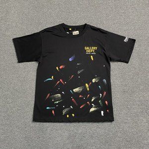 Gallery Black Short Sleeve Splash Print Letter T-Shirt
